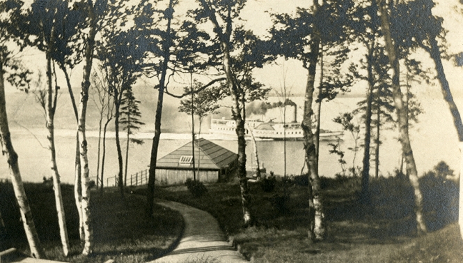 The Marion passing Petersfield Boat House